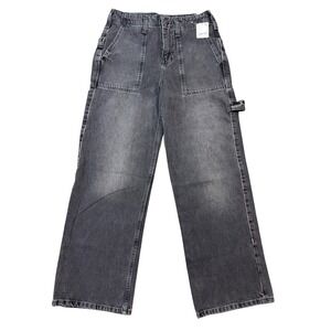 We The Free People Jeans Women 25 Vintage Black NWT Maj League Cuffed Crop Jeans